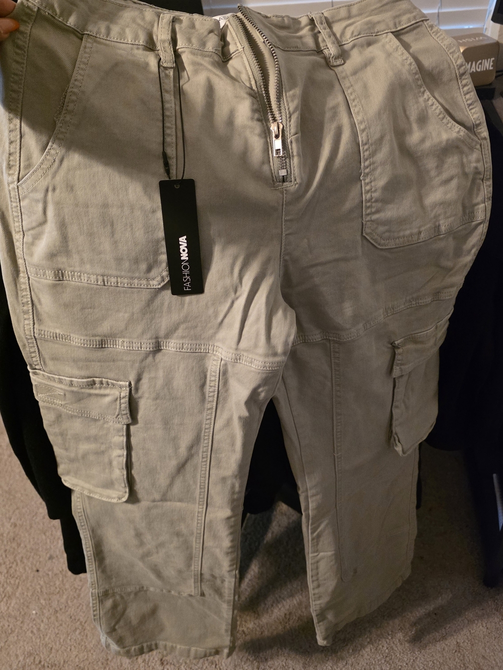 NWT Fashion Nova Women's Sage Green Cargo Pants